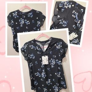 41 Hawthorn Black Floral Blouse